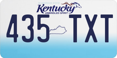 KY license plate 435TXT