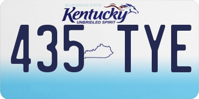 KY license plate 435TYE