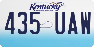KY license plate 435UAW