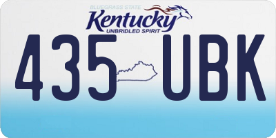 KY license plate 435UBK