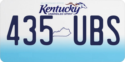 KY license plate 435UBS