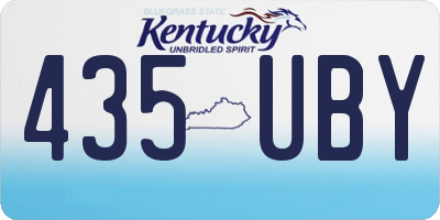 KY license plate 435UBY