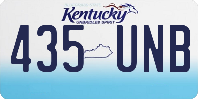 KY license plate 435UNB