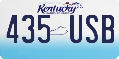 KY license plate 435USB