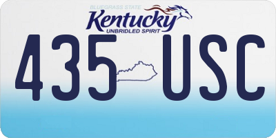 KY license plate 435USC