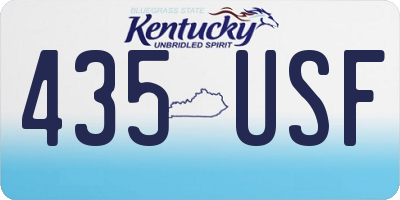 KY license plate 435USF