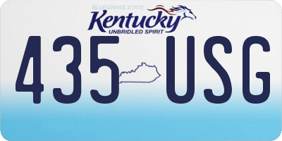 KY license plate 435USG