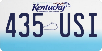 KY license plate 435USI