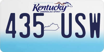 KY license plate 435USW