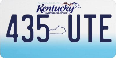 KY license plate 435UTE