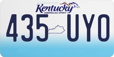 KY license plate 435UYO