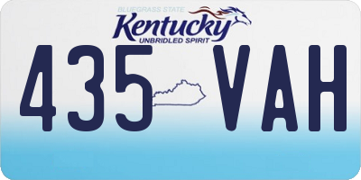 KY license plate 435VAH