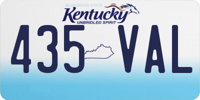 KY license plate 435VAL