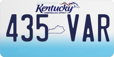 KY license plate 435VAR
