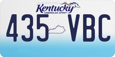 KY license plate 435VBC