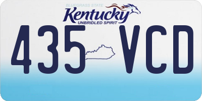 KY license plate 435VCD