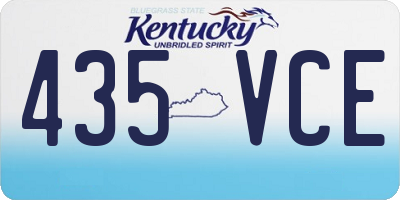 KY license plate 435VCE