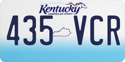 KY license plate 435VCR