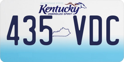 KY license plate 435VDC
