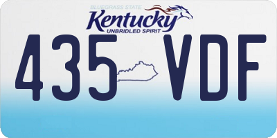 KY license plate 435VDF