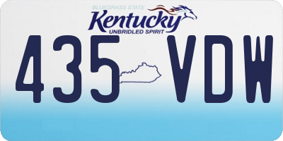 KY license plate 435VDW