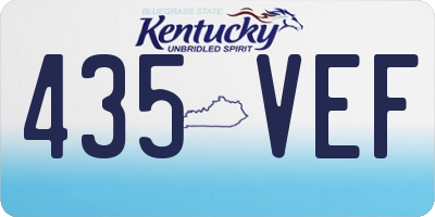 KY license plate 435VEF