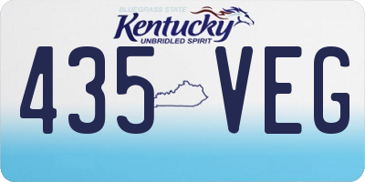 KY license plate 435VEG