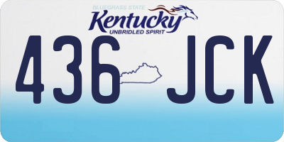 KY license plate 436JCK