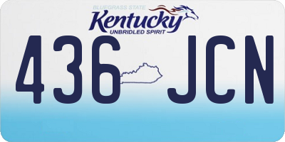 KY license plate 436JCN