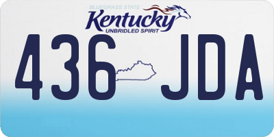 KY license plate 436JDA