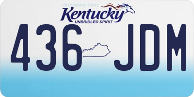 KY license plate 436JDM