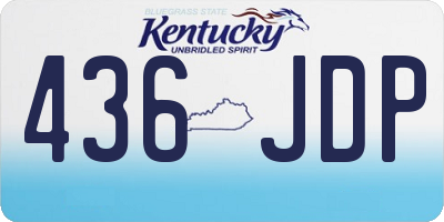 KY license plate 436JDP