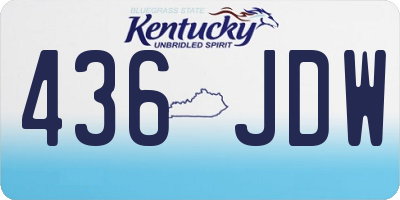 KY license plate 436JDW