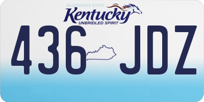 KY license plate 436JDZ