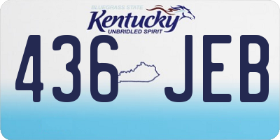 KY license plate 436JEB