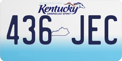 KY license plate 436JEC