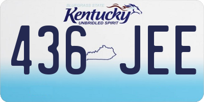 KY license plate 436JEE