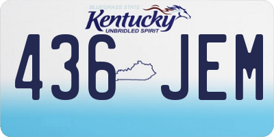 KY license plate 436JEM