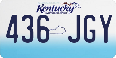 KY license plate 436JGY