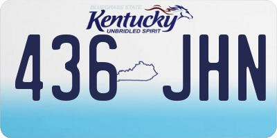 KY license plate 436JHN