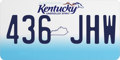 KY license plate 436JHW