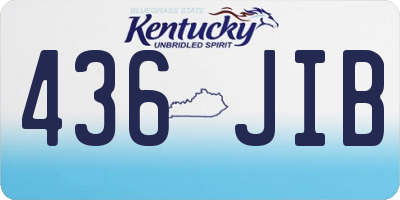 KY license plate 436JIB