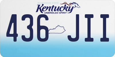 KY license plate 436JII