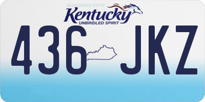 KY license plate 436JKZ