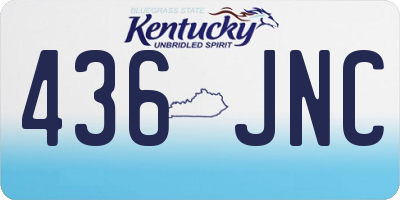 KY license plate 436JNC