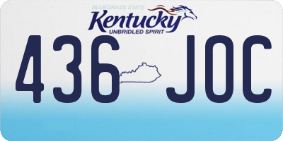 KY license plate 436JOC