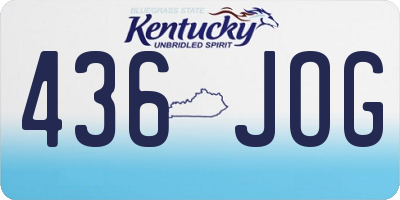 KY license plate 436JOG