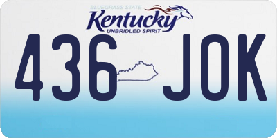 KY license plate 436JOK