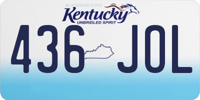 KY license plate 436JOL