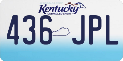 KY license plate 436JPL
